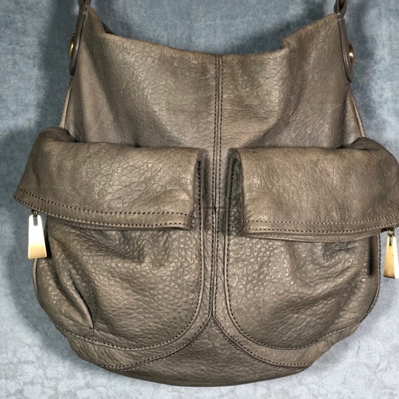 Cynthia Rowley Gray Pebble Leather Hobo Big Bag - Picture 2 of 8